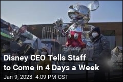 Disney CEO Tells Staff to Come in 4 Days a Week