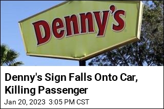 Woman Killed When Winds Topple 1.3-Ton Denny&#39;s Sign