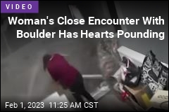 Woman&#39;s Close Encounter With Boulder Has Hearts Pounding