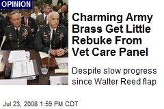 Charming Army Brass Get Little Rebuke From Vet Care Panel