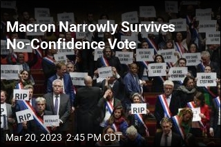 Macron Narrowly Survives No-Confidence Vote