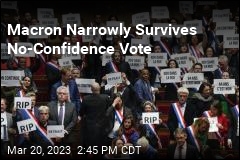 Macron Narrowly Survives No-Confidence Vote