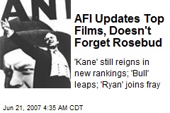 AFI Updates Top Films, Doesn't Forget Rosebud