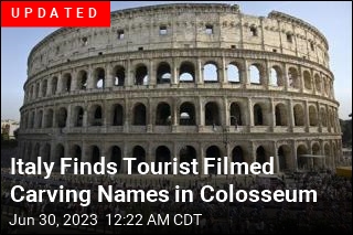 Italy Hunts Tourist Filmed Carving Names in Colosseum