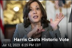 Harris Casts Historic Vote