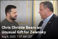 Chris Christie Bears an Unusual Gift for Zelensky