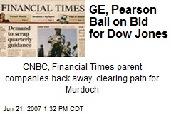 GE, Pearson Bail on Bid for Dow Jones