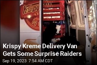 Krispy Kreme Delivery Van Gets Some Surprise Raiders