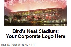 Bird's Nest Stadium: Your Corporate Logo Here