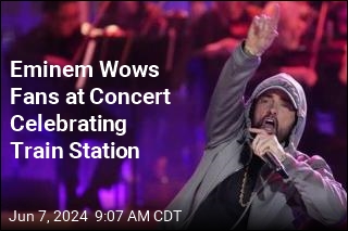 Eminem Wows Fans at Concert Celebrating Train Station