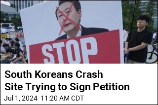 South Koreans Crash Site Trying to Sign Petition