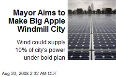 Mayor Aims to Make Big Apple Windmill City