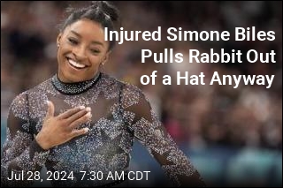 Injured Simone Biles Pulls Rabbit Out of a Hat Anyway