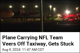 Plane Carrying NFL Team Veers Off Taxiway, Gets Stuck