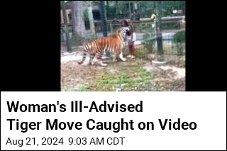 Woman&#39;s Ill-Advised Tiger Move Caught on Video