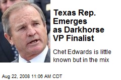 Texas Rep. Emerges as Darkhorse VP Finalist