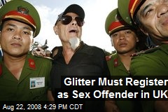 Glitter Must Register as Sex Offender in UK