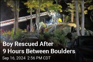 Boy Rescued After 9 Hours Between Boulders