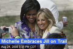 Michelle Embraces Jill on Trail