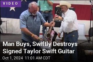 Man Buys, Swiftly Destroys Signed Taylor Swift Guitar