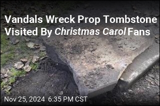 Vandals Wreck Prop Tombstone Visited By Christmas Carol Fans