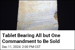 Tablet Bearing All but One Commandment to Be Sold