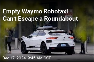 Empty Waymo Robotaxi Can&#39;t Escape a Roundabout