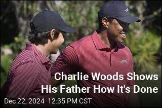 Charlie Woods Shows His Father How It&#39;s Done