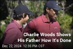 Charlie Woods Shows His Father How It&#39;s Done