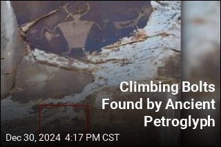 Climbing Bolts Found by Ancient Petroglyph