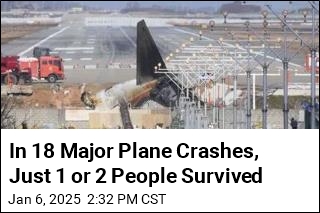 In 18 Major Plane Crashes, Just 1 or 2 People Survived