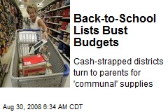 Back-to-School Lists Bust Budgets