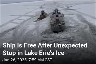 Freighter Free After 4 Days in Lake Erie Ice