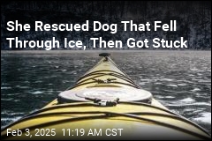 She Rescued Dog That Fell Through Ice, Then Got Stuck