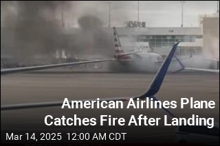 American Airlines Plane Catches Fire After Landing