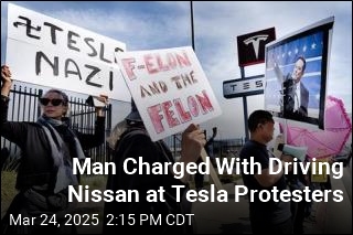 Man Charged With Driving Nissan at Tesla Protesters