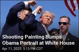 White House Hangs Painting of Trump&#39;s Fist Pump in Butler