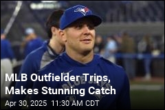 Toronto Outfielder Falls, Makes Stunning Back-Handed Catch