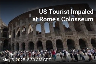American Impaled at Rome&#39;s Colosseum
