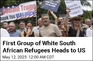 First Group of White South African Refugees on Way to US