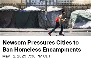 California Pressures Cities to Ban Homeless Encampments