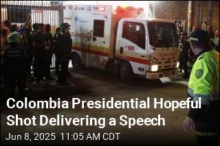 Colombia Presidential Hopeful Shot Delivering a Speech
