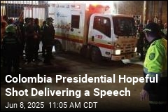 Colombia Presidential Hopeful Shot Delivering a Speech
