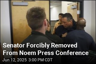 Senator Forcibly Removed From Noem Press Conference