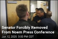 Senator Forcibly Removed From Noem Press Conference