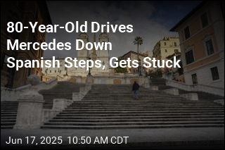 80-Year-Old Drives Mercedes Down Spanish Steps, Gets Stuck