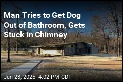 Man Tries to Get Dog Out of Bathroom, Gets Stuck in Chimney