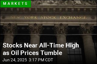 Stocks Near All-Time High as Oil Prices Tumble