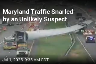 On a Maryland Highway, a Fallen Windmill Blade