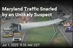 On a Maryland Highway, a Fallen Windmill Blade